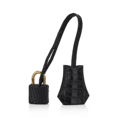 Kelly 25 Retourne Bag Black Matte Alligator with Gold Hardware