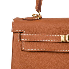 Kelly 25 Retourne Bag Coveted Gold Togo Gold Hardware