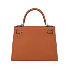 Kelly 28 Sellier Bag Gold Epsom Leather with Gold Hardware