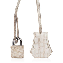 Limited Edition Kelly 32 Bag in Himalaya Crocodile with Palladium Hardware