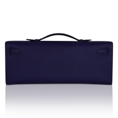 Kelly Cut Bag Blue Encre Swift with Gold Hardware