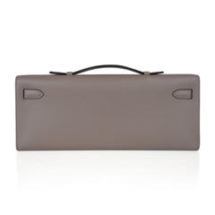 Kelly Cut Bag Gris Asphalte Gray Clutch Swift Gold Hardware