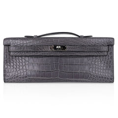 Kelly Cut Bag Gris Paris Grey Matte Alligator Palladium VERY rare