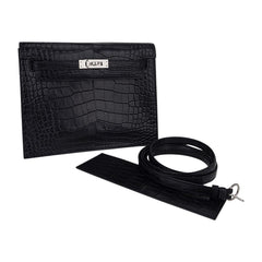 Limited Edition Kelly Danse Bag Matte Black Crocodile