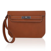 Kelly Depeches 25 Pouch Fauve Galop D’Vache Palladium Hardware