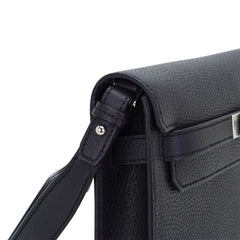 Kelly Depeches 25 Pouch Bag Blue Ocean Togo Leather with Palladium Hardware