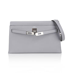 Kelly Elan Gris Pantin Veau Madame Leather with Palladium Hardware