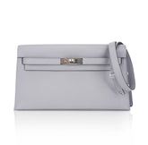 Kelly Elan Gris Pantin Veau Madame Leather with Palladium Hardware