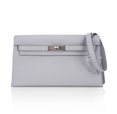 Kelly Elan Gris Pantin Veau Madame Leather with Palladium Hardware