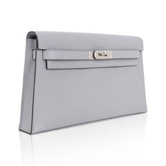 Kelly Elan Gris Pantin Veau Madame Leather with Palladium Hardware
