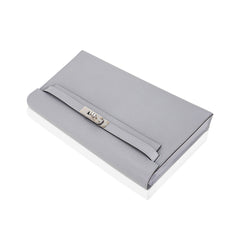 Kelly Elan Gris Pantin Veau Madame Leather with Palladium Hardware