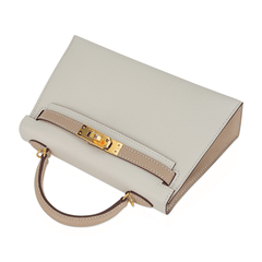 Special Order HSS Mini Kelly 20 Sellier Bag Nata and Trench Epsom Leather with Gold Hardware