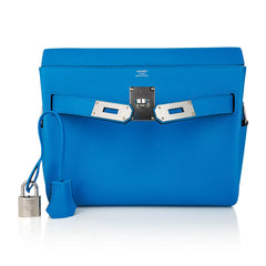 Kelly Messenger PM Blue Zanzibar Evercolor Leather with Palladium Hardware