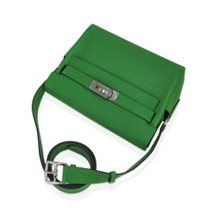 Kelly Messenger 25 Bag Vert Yucca Evercolor Leather with Palladium Hardware