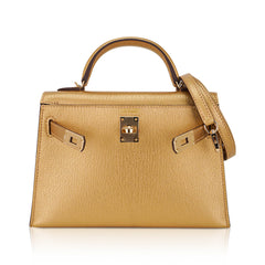 Kelly Sellier 20 Metallic Dore Chevre Chamkilight Permabrass Hardware