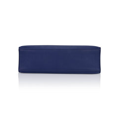 Kelly Pochette Clutch Bag Blue Sapphire Swift Leather with Palladium Hardware