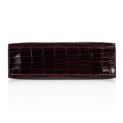 Kelly Pochette Clutch Bag Bordeaux Crocodile Jewel Toned Palladium
