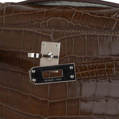 Kelly Pochette Clutch Gris Elephant Crocodile Bag