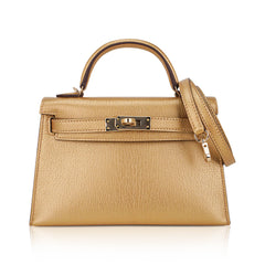 Kelly Sellier 20 Metallic Dore Chevre Chamkilight Permabrass Hardware