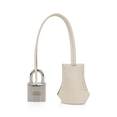 Kelly 25 Sellier Bag Nata Epsom Leather with Palladium Hardware