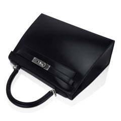 Kelly 28 Sellier Bag Black Box Leather with Palladium Hardware