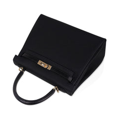 Kelly Touch 25 Retourne Bag Black Lizard / Togo Permabrass Hardware