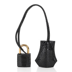 Kelly Touch 25 Retourne Bag Black Lizard Togo Leather Gold Hardware