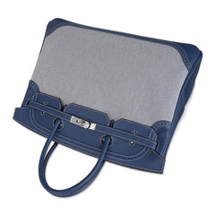 Birkin Limited Edition 40 Ghillies Bag Blue de Prusse Blue Toile with Palladium Hardware