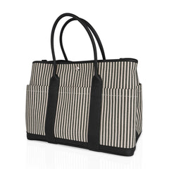 Garden Party 36 Bag Pockets Canvas Vert Anglais & Vert Fonce Vache Country Leather with Palladium Hardware