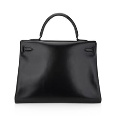 Limited Edition Kelly 32 Bag So Black Box Leather