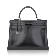 Limited Edition Kelly 32 Bag So Black Box Leather