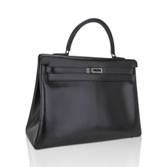 Limited Edition Kelly 32 Bag So Black Box Leather