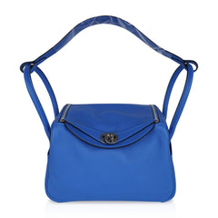 Lindy 26 Bag Blue Hydra Evercolor Leather with Palladium Hardware