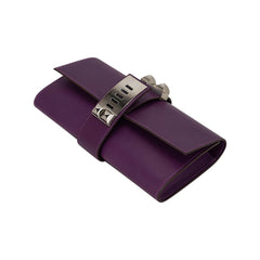 Medor 23 Clutch Bag Raisin Tadelakt Leather with Palladium Hardware
