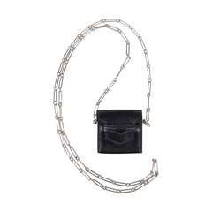 Micro Sac Limited Edition Noir 46 MM Noir Villandry Paper Clip Chain Bag Palladium Hardware