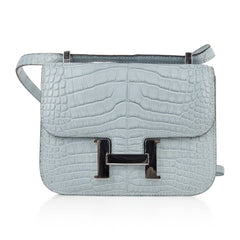 Limited Edition Micro Constance Bag Ciel Matte Alligator with Palladium Hardware