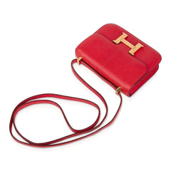 Vintage Limited Edition Micro Constance Bag Rouge Lizard with Gold Hardware
