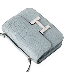 Limited Edition Micro Constance Bag Ciel Matte Alligator with Palladium Hardware