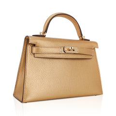 Kelly Sellier 20 Metallic Dore Chevre Chamkilight Permabrass Hardware