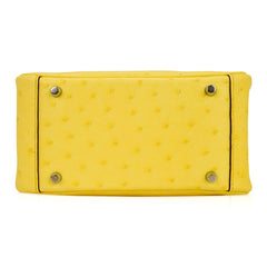 Mini Lindy 20 Bag Jaune Citron Ostrich Boreal with Palladium Hardware