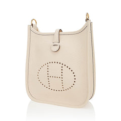 Mini Evelyne TPM Bag Nata Clemence Leather with Gold Hardware