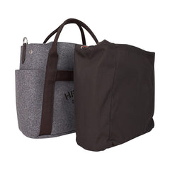 Tote Sac de Pansage Grooming Bag Gray Feutre/ Brown