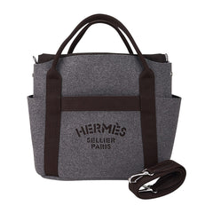 Tote Sac de Pansage Grooming Bag Gray Feutre/ Brown