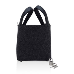 Picotin Lock Touch 18 Charcoal Gray Feutre with Swift Leather Tote Bag
