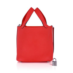 Picotin Lock 18 Rose Mexico Bag with Palladium Hardware