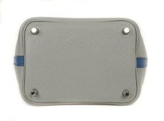 Picotin Lock Touch Bag 18cm Gris Mouette Blue Agate Limited Edition New