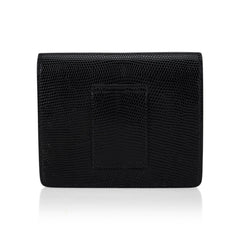 Roulis Slim Wallet Black Lizard with Palladium Hardware