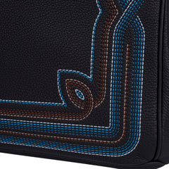 Limited Edition HAC Western Birkin 40 Bag Runway Embroidered Black Togo Leather with Palladium Hardware