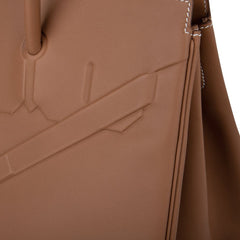 Shadow Birkin 35 Bag Limited Edition Gold Evercalf Leather New