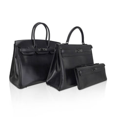 Birkin Limited Edition So Black 35 Bag Box Leather with Black Hardware